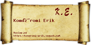 Komáromi Erik névjegykártya